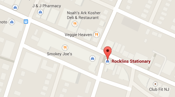 Map of Rocklins Stationers located at 458 Cedar Lane in Teaneck where $40M Powerball ticket was sold.